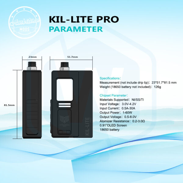 Authentic Ambition mods KIL-Lite pro 60W/DNA60C 18650 vape mods