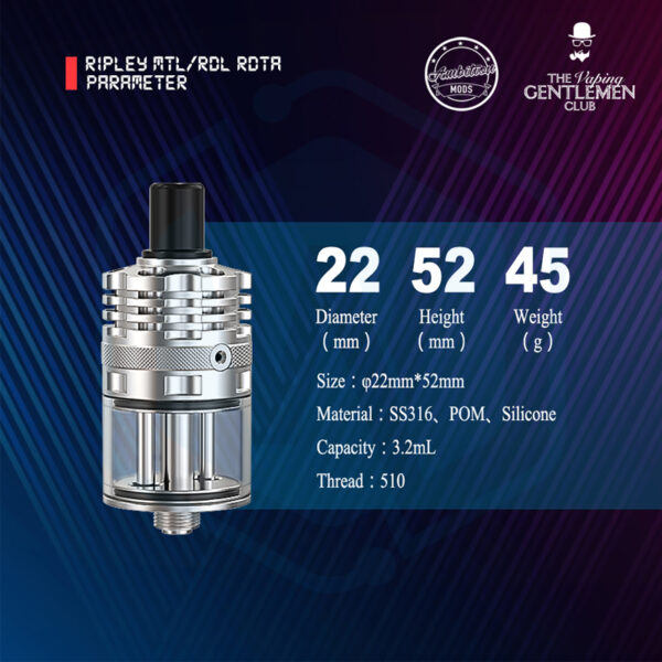 Authentic Ambition mods Ripley MTL&RDL 22MM 3.2ML RDTA