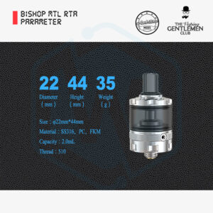 Authentic Ambition mods Bishop MTL RTA 22MM 2.0/4.0ML single coil Tank atomizer