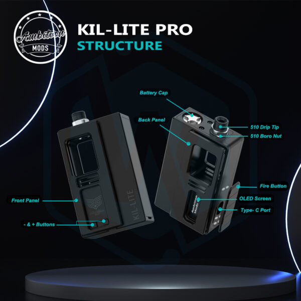 Authentic Ambition mods KIL-Lite pro 60W/DNA60C 18650 vape mods