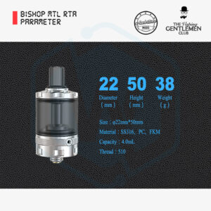 Authentic Ambition mods Bishop MTL RTA 22MM 2.0/4.0ML single coil Tank atomizer