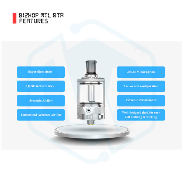 Authentic Ambition mods Bi2hop MTL RTA 22MM 2.0ML/4.0ML Tank atomizer