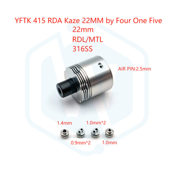 Clearance stock YFTK SS316 415 RDA Kaze 22MM RDL/MTL tank atomizer