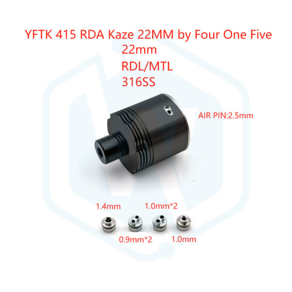 Clearance stock YFTK SS316 415 RDA Kaze 22MM RDL/MTL tank atomizer