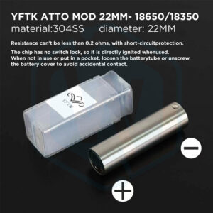 YFTK ATTO 22MM 18350/18650 single battery chipset mech mod